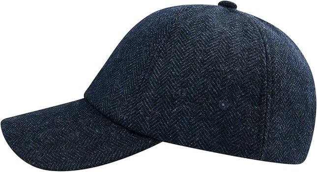 BOTVELA Wool Baseball Cap for Men Adjustable Unstructured Tweed Hat