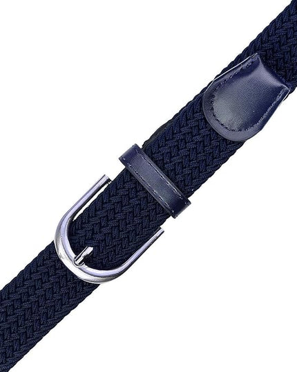 Falari Men Women Multicolored Elastic Stretch Braided Belt Canvas Fabric Woven No Holes Belt