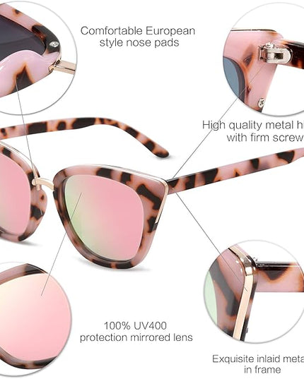 SOJOS Cat Eye Designer Sunglasses Fashion UV400 Protection Glasses SJ2052