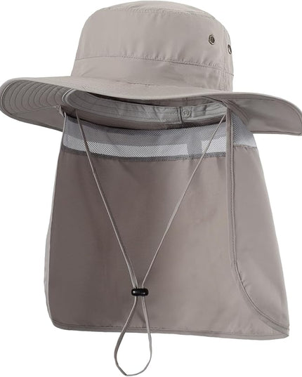 Home Prefer UPF50 Mens Sun Hat with Neck Flap Quick Dry UV Protection Cap Womens Wide Brim Fishing Hat Neck Flap Beach Garden