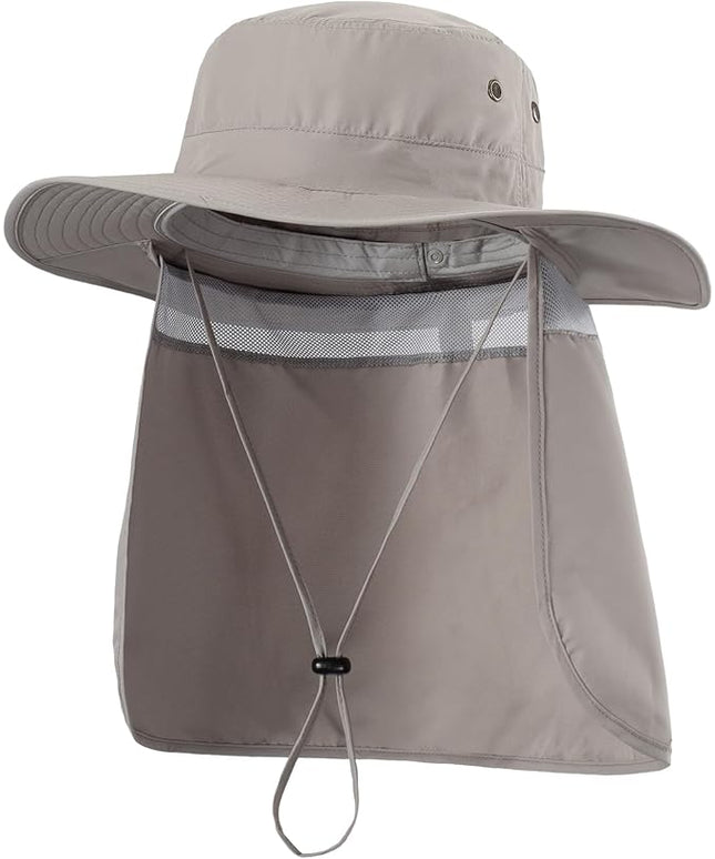Home Prefer UPF50 Mens Sun Hat with Neck Flap Quick Dry UV Protection Cap Womens Wide Brim Fishing Hat Neck Flap Beach Garden