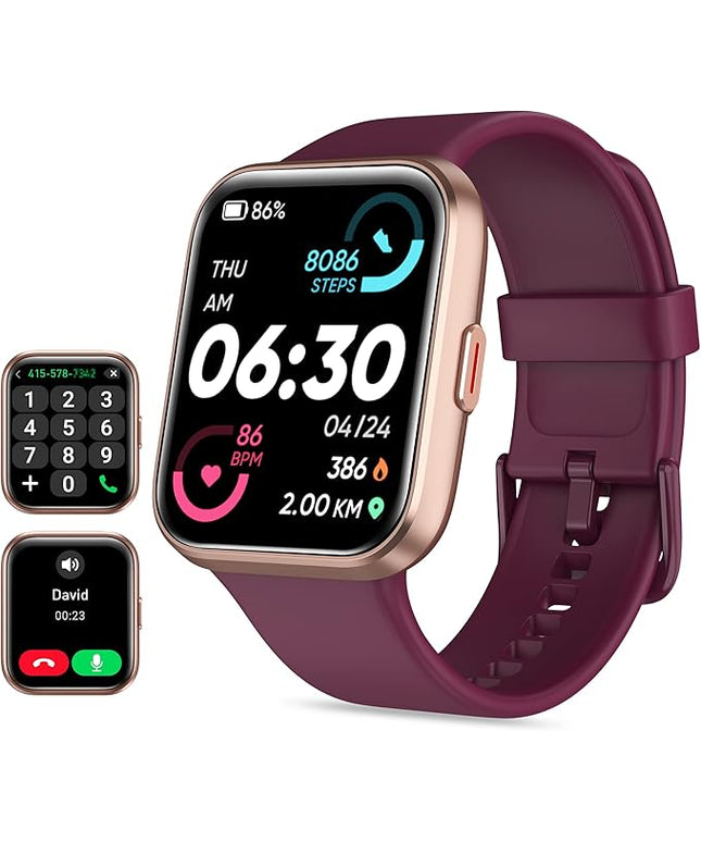Tensky Smart Watch for Men Women(Call Receive/Dial), Alexa Built-in, 1.7" Touch Screen Fitness Tracker with Heart Rate Sleep Tracking, 60 Sports Modes, 5ATM Waterproof Smartwatch for Android iPhone