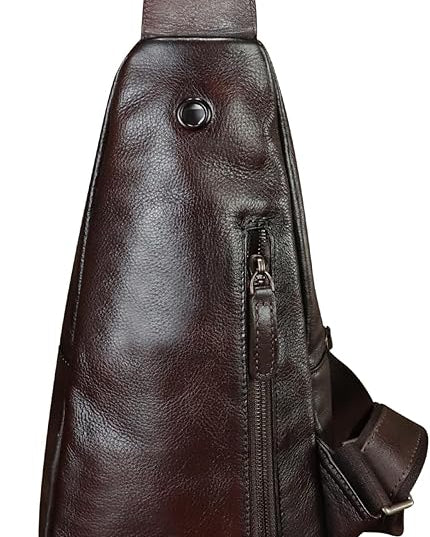 Genuine Leather Silng Bag for Women and Men Real Leather Sling Backpack Chest Purse Shoulder Crossbody Bag