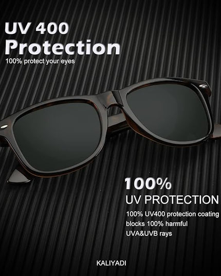 KALIYADI Polarized Sunglasses for Men and Women Matte Finish Sun glasses Color Mirror Lens UV Blocking (3 Pack)