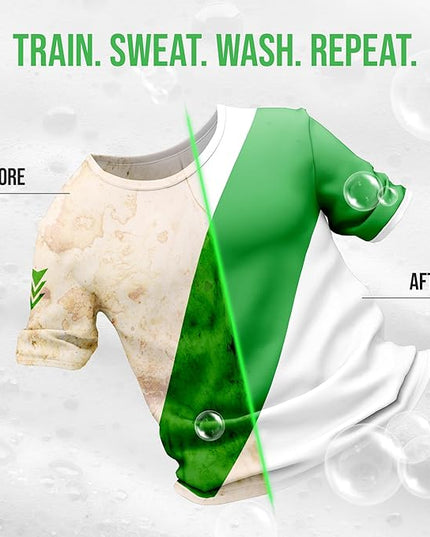 Rockin' Green Laundry Detergent, Plant based, All Natural Laundry Detergent Powder, Vegan and Biodegradable Odor Fighter, Safe for Sensitive Skin (Active Wear 120 Loads - Unscented)