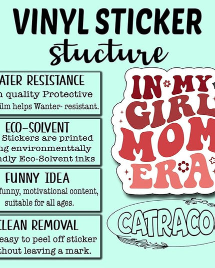 (3Pcs) in My Girl Mom Era Sticker, Sticker Gifts Mom Decorate Books, Laptops, Water Bottles Kindles Stickers, Phones Tumbler Waterproof Vinyl 3" Inch