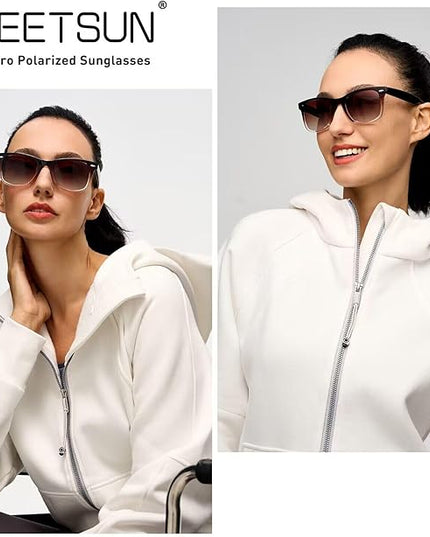 MEETSUN Polarized Sunglasses for Women Men Classic Retro Square Frame Driving Sun Glasses UV Protection