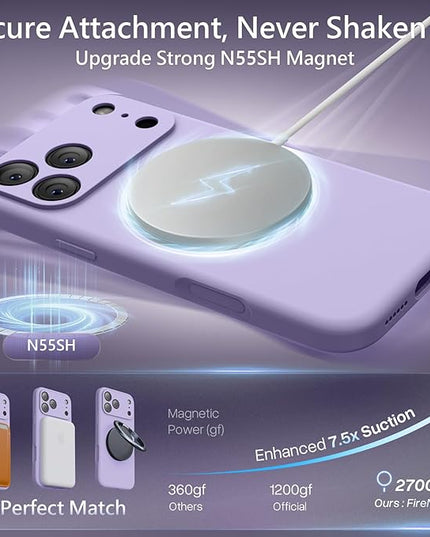 FireNova Magnetic for iPhone 17 Pro Case, Compatible with MagSafe, [Integrated Silicone Camera Control Button] [Camera Protection] Anti-Scratch Microfiber Lining Phone Case, 6.3", Clove Purple