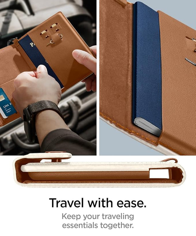 Spigen Life for Passport Card Cover Holder with RFID Blocking Technology Wallet Travel Documents Organizer Protector Accessories, SIM Card Pin Included