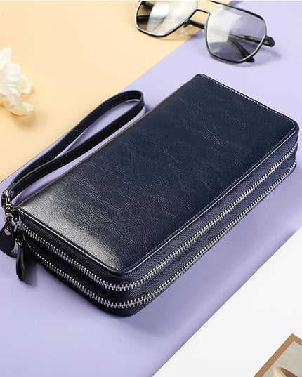 Lavemi Small Compact Women Wallet RFID Blocking Genuine Leather Bifold Purse with ID Windows