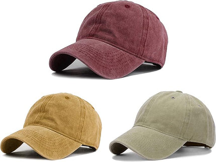 HH HOFNEN Men Women Washed Distressed Twill Cotton Baseball Cap Vintage Adjustable Dad Hat
