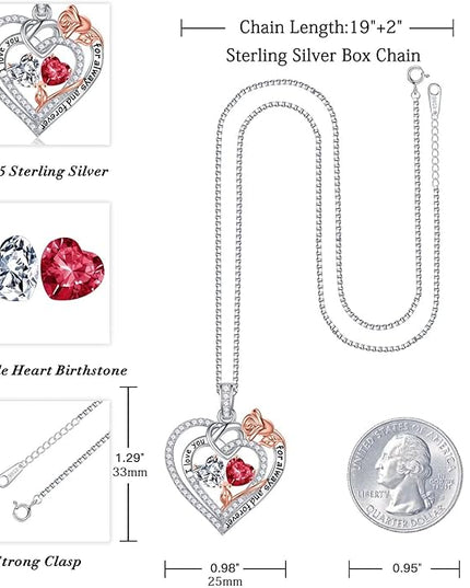 Iefil Christmas Gifts for Wife Women - 925 Sterling Silver Double Birthstone Necklace, Anniversary Birthday Gifts for Women, Jewelry Gift for Wife Girlfriend Mom Her