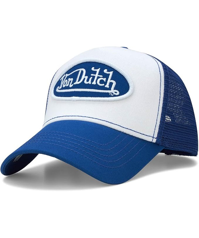 Von Dutch Unisex Trucker Hat - Curved Bill Mesh Back Retro Classic Adjustable Snapback Baseball Cap for Men and Women
