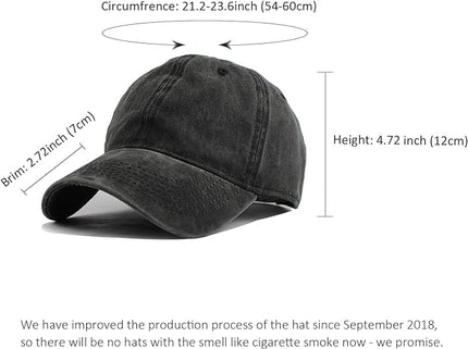 HH HOFNEN Men Women Washed Distressed Twill Cotton Baseball Cap Vintage Adjustable Dad Hat