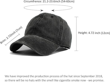 HH HOFNEN Men Women Washed Distressed Twill Cotton Baseball Cap Vintage Adjustable Dad Hat