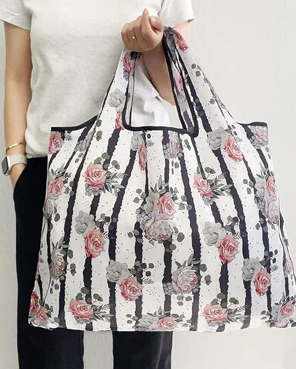 allydrew Large Foldable Tote Nylon Reusable Grocery Bags