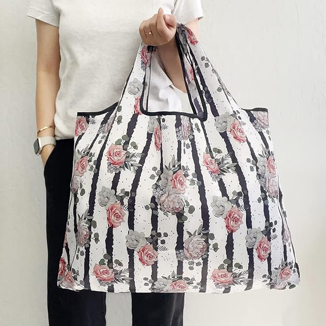 allydrew Large Foldable Tote Nylon Reusable Grocery Bags