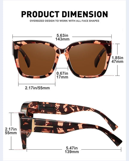 MEETSUN Oversized Fit Over Glasses Sunglasses for Women Men Large Trendy Polarized Sunglasses for Driving UV Protection