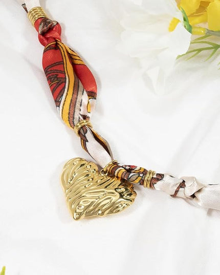 HETICA Scarf Necklace for Women Silk Western Charm Necklaces Fashion Accessory Jewelry Gift