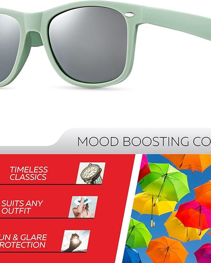 Retro Rewind Polarized Sunglasses for Men and Women - UV Protection Classic Sun Glasses