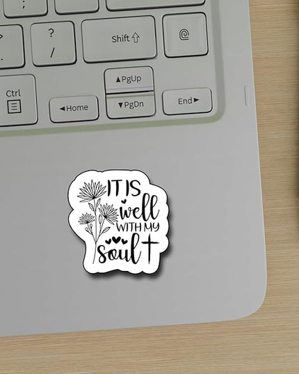 (3Pcs) It is Well with My Soul Sticker, Christian Gifts Decorate Books Laptop Phone, Water Bottles Kindles Stickers, Tumbler Sticker Waterproof Vinyl Decorate Sticker 3" Inch