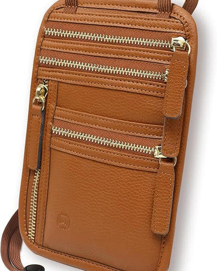 Sizobi Neck Wallet for Traveling Women Men, RFID Blocking Leather Passport Holder Travel Pouch, Family Travel Document Organizer Passport Wallets,International Travel Must Haves Travel Accessories
