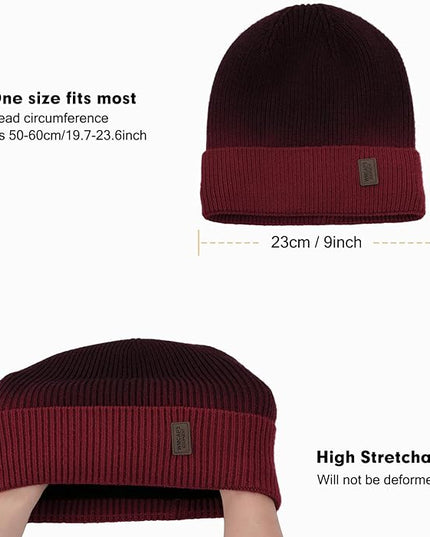 Wmcaps Winter Beanie for Men Women, Fleece Lined Beanie Soft Warm Knit Hat Ski Stocking Cuffed Cap