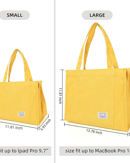 Valleycomfy Corduroy Tote Bag for Women Travel Crossbody Bag Purse Women Shoulder Bags Work Handbags Everyday Hobo Bag