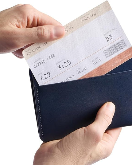 Bellroy Passport Cover (slimline travel wallet/pouch with card slots and space for cash plus travel documents) - Navy