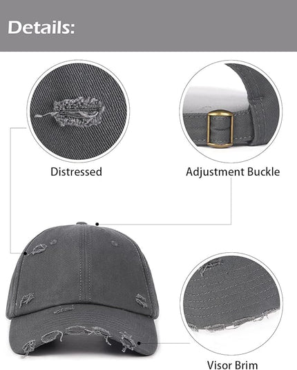 Zylioo XL XXL Oversize Baseball Cap, 100% Cotton Adjustable Dad Hat for Big Heads 23.5"-25.5", Soft Crown Large Size Cap