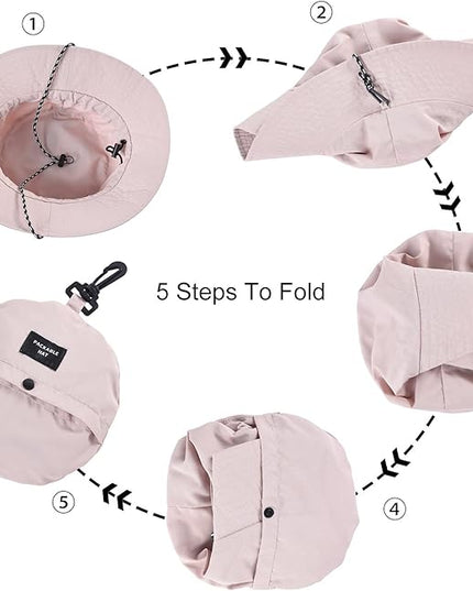 FEICUI Men Women Outdoor Bucket Hat Quick Dry Packable UV Protection Boonie Sun Hat