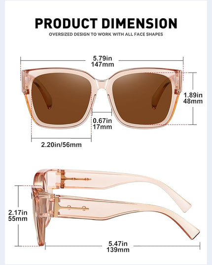 MEETSUN Oversized Fit Over Glasses Sunglasses for Women Men Large Trendy Polarized Sunglasses for Driving UV Protection