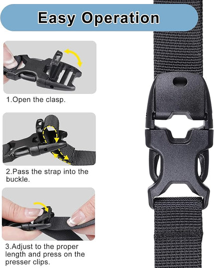Vigorport Utility Straps Quick Release Nylon Backpack Accessory Bag Strap,Adjustable for Hiking,Travel,Outdoor Sports-4 Pack (Black, 0.75''W-12''L)
