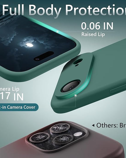 FireNova Magnetic for iPhone Air Case, Compatible with MagSafe, [Integrated Silicone Camera Control Button] [Camera Protection] Microfiber Lining Phone Case for iPhone 17 Air, 6.5", Midnight Green