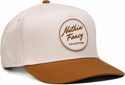 Nuthin Fancy Comus Snapback Hat, Everyday 5-Panel High Crown Canvas Trucker Hat for Men & Women