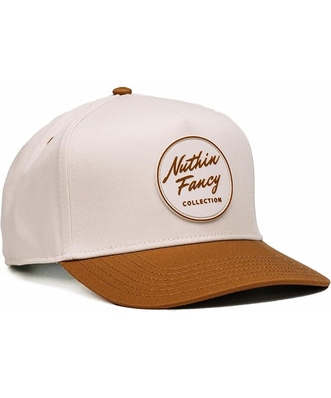 Nuthin Fancy Comus Snapback Hat, Everyday 5-Panel High Crown Canvas Trucker Hat for Men & Women