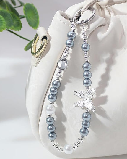 Beaded Phone Wrist Strap,Crystal Keychain Wristlet,Camera Strap Wrist,Cute Phone Chain Wristlet Purse Bag Charms