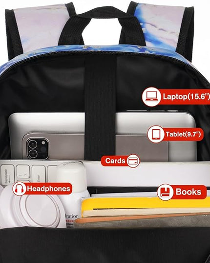 YAMTION School Backpack,Classic Cute Bookbag Men and Teen Boy Schoolbag with USB Charging Port for High School College Office Work Travel