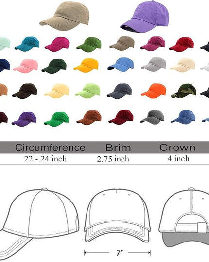 Gelante Baseball Cap Dad Hat 100% Cotton Polo Style Plain Blank Adjustable Size.
