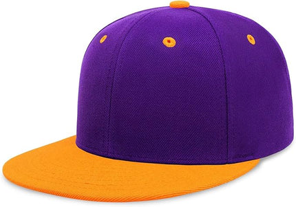 CHOK.LIDS Flat Bill Visor Classic Snapback Hat Blank Adjustable Brim High Top End Trendy Color Style Plain Tone Baseball Cap