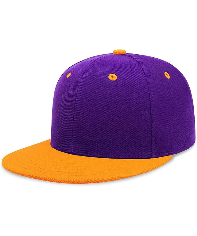 CHOK.LIDS Flat Bill Visor Classic Snapback Hat Blank Adjustable Brim High Top End Trendy Color Style Plain Tone Baseball Cap