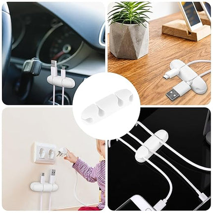 Cable Clips 3PCS Cord Wire Organizer Cable Management Holders 4 Hole Silicone Cable Harness USB Charging Accessory Cable Holder for Office and Home Desk