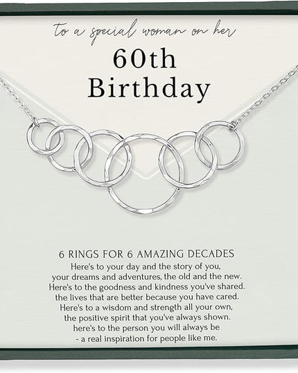 HOPE LOVE SHINE Birthday Necklace – Fashion Jewelry 16+2", 14K Gold Plated Sterling Silver with 3 Interlocking Rings, Hypoallergenic and Comfortable – A Thoughtful Choice for Birthday for Women
