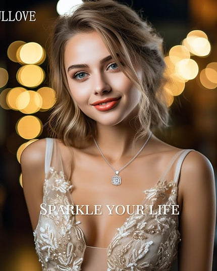 InfinityLove Heart Necklaces for Women, 5-3 Carats Moissanite, Sterling Silver Pendant Jewelry, Anniversary Birthday Gifts for Wife, Girlfriend, Daughter, Mom