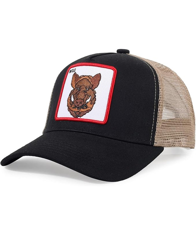 Classic Unisex Various Animal Series Embroidery Farm Adjustable Mesh Snapback Trucker Hat