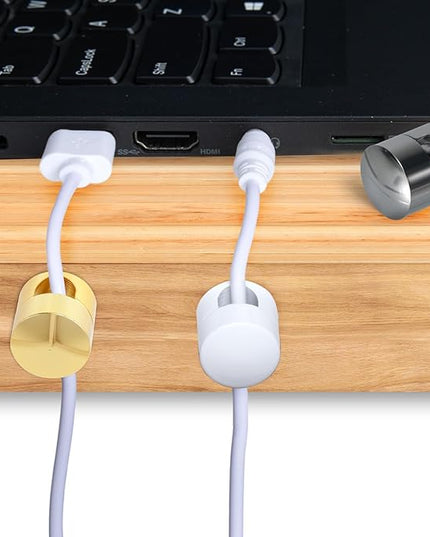 8 Sets Charger Holders for Cords, 8 Colors Adjustable Cable Anchor Holders, Adhesive Metal Cord Clips, Cable Management Wire Organizers for Desk, Office, Nightstand
