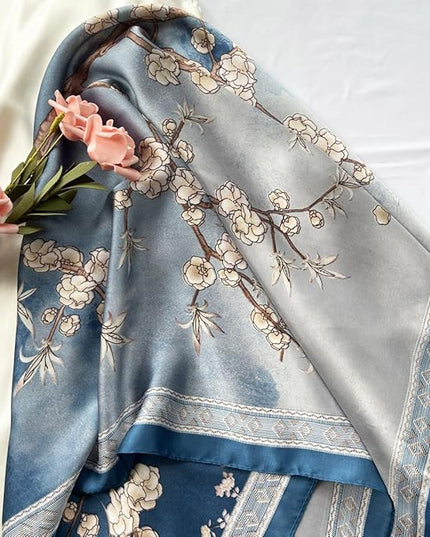 Julunar Silk Like Head Scarf for Women - Satin Large Hair Scarves - 35" Square Silk Hair Wrap for Sleeping with Gift Packed