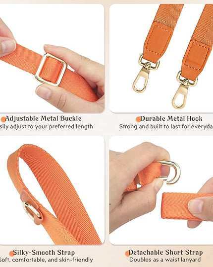 WEZEBEL Orange Crossbody Strap for Cell Phone, Adjustable Nylon Lanyard & Accessory Kit for iPhone for Everyday Carry