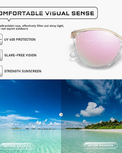 Trendy Cat Eye Sunglasses for Women Fashion Cateye UV400 Protection Glasses CL22017