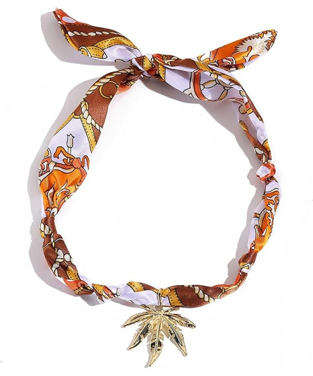 HETICA Scarf Necklace for Women Silk Western Charm Necklaces Fashion Accessory Jewelry Gift